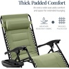 image:imageBest Choice Products Oversized Padded Zero Gravity Chair wCanopy Headrest Cup Holder Side Tray Folding Outdoor Patio Recliner Lounger  BeigeSage Green