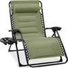 image:imageBest Choice Products Oversized Padded Zero Gravity Chair wCanopy Headrest Cup Holder Side Tray Folding Outdoor Patio Recliner Lounger  BeigeSage Green