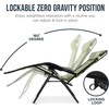 image:imageBest Choice Products Oversized Padded Zero Gravity Chair wCanopy Headrest Cup Holder Side Tray Folding Outdoor Patio Recliner Lounger  BeigeSage Green