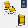 image:imageBest Choice Products Oversized Padded Zero Gravity Chair wCanopy Headrest Cup Holder Side Tray Folding Outdoor Patio Recliner Lounger  BeigeYellow