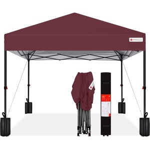 image:imageBest Choice Products 10x10ft Pop Up Canopy Tent Outdoor Shade 1 Person 1 Minute Set Up Carry Case 4 Weight Bags  BlueBurgundy
