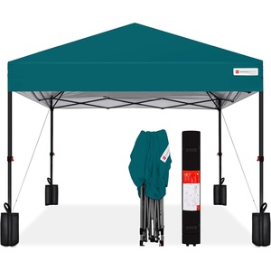 image:imageBest Choice Products 10x10ft Pop Up Canopy Tent Outdoor Shade 1 Person 1 Minute Set Up Carry Case 4 Weight Bags  BlueCerulean