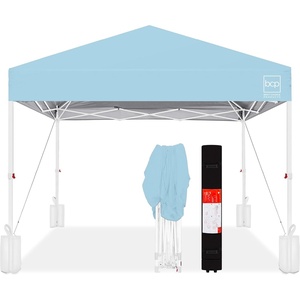 image:imageBest Choice Products 10x10ft Pop Up Canopy Tent Outdoor Shade 1 Person 1 Minute Set Up Carry Case 4 Weight Bags  BlueFrench BlueWhite