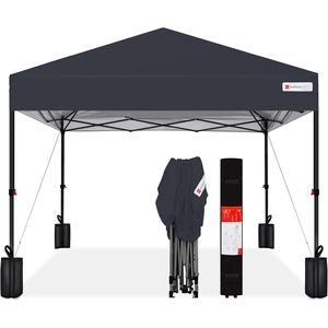 image:imageBest Choice Products 10x10ft Pop Up Canopy Tent Outdoor Shade 1 Person 1 Minute Set Up Carry Case 4 Weight Bags  BlueGray