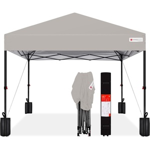 image:imageBest Choice Products 10x10ft Pop Up Canopy Tent Outdoor Shade 1 Person 1 Minute Set Up Carry Case 4 Weight Bags  BlueLight Gray
