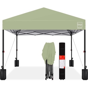 image:imageBest Choice Products 10x10ft Pop Up Canopy Tent Outdoor Shade 1 Person 1 Minute Set Up Carry Case 4 Weight Bags  BlueSage Green