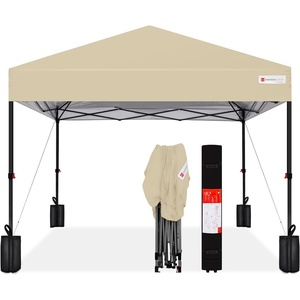 image:imageBest Choice Products 10x10ft Pop Up Canopy Tent Outdoor Shade 1 Person 1 Minute Set Up Carry Case 4 Weight Bags  BlueSand