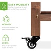 image:imageBest Choice Products 57x20x33in Mobile Raised Garden Bed Elevated Wood Planter Box Stand for Backyard Patio wFolding Side Tables Locking Wheels  Brown