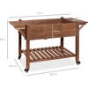 image:imageBest Choice Products 57x20x33in Mobile Raised Garden Bed Elevated Wood Planter Box Stand for Backyard Patio wFolding Side Tables Locking Wheels  Brown