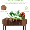 image:imageBest Choice Products 57x20x33in Mobile Raised Garden Bed Elevated Wood Planter Box Stand for Backyard Patio wFolding Side Tables Locking Wheels  Brown