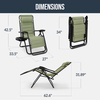 image:imageBest Choice Products Padded Zero Gravity Chair with Side Tray Adjustable Headrest Folding Outdoor Recliner WeatherResistant Oxford Fabric Supports 350 lbs  Peacock BlueSage Green