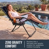 image:imageBest Choice Products Padded Zero Gravity Chair with Side Tray Adjustable Headrest Folding Outdoor Recliner WeatherResistant Oxford Fabric Supports 350 lbs  Peacock BlueNavy Blue