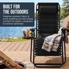 image:imageBest Choice Products Padded Zero Gravity Chair with Side Tray Adjustable Headrest Folding Outdoor Recliner WeatherResistant Oxford Fabric Supports 350 lbs  Peacock BlueBlack