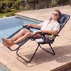 image:imageBest Choice Products Padded Zero Gravity Chair with Side Tray Adjustable Headrest Folding Outdoor Recliner WeatherResistant Oxford Fabric Supports 350 lbs  Peacock BlueGrey