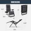 image:imageBest Choice Products Padded Zero Gravity Chair with Side Tray Adjustable Headrest Folding Outdoor Recliner WeatherResistant Oxford Fabric Supports 350 lbs  Peacock BlueGrey