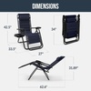 image:imageBest Choice Products Padded Zero Gravity Chair with Side Tray Adjustable Headrest Folding Outdoor Recliner WeatherResistant Oxford Fabric Supports 350 lbs  Peacock BlueNavy Blue