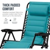 image:imageBest Choice Products Padded Zero Gravity Chair with Side Tray Adjustable Headrest Folding Outdoor Recliner WeatherResistant Oxford Fabric Supports 350 lbs  Peacock BluePeacock Blue