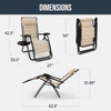 image:imageBest Choice Products Padded Zero Gravity Chair with Side Tray Adjustable Headrest Folding Outdoor Recliner WeatherResistant Oxford Fabric Supports 350 lbs  Peacock BlueSand