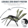image:imageBest Choice Products Padded Zero Gravity Chair with Side Tray Adjustable Headrest Folding Outdoor Recliner WeatherResistant Oxford Fabric Supports 350 lbs  Peacock BlueSage Green