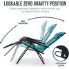 image:imageBest Choice Products Padded Zero Gravity Chair with Side Tray Adjustable Headrest Folding Outdoor Recliner WeatherResistant Oxford Fabric Supports 350 lbs  Peacock BluePeacock Blue