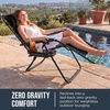 image:imageBest Choice Products Padded Zero Gravity Chair with Side Tray Adjustable Headrest Folding Outdoor Recliner WeatherResistant Oxford Fabric Supports 350 lbs  Peacock BlueBlack