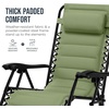 image:imageBest Choice Products Padded Zero Gravity Chair with Side Tray Adjustable Headrest Folding Outdoor Recliner WeatherResistant Oxford Fabric Supports 350 lbs  Peacock BlueSage Green