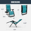 image:imageBest Choice Products Padded Zero Gravity Chair with Side Tray Adjustable Headrest Folding Outdoor Recliner WeatherResistant Oxford Fabric Supports 350 lbs  Peacock BluePeacock Blue