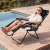 image:imageBest Choice Products Padded Zero Gravity Chair with Side Tray Adjustable Headrest Folding Outdoor Recliner WeatherResistant Oxford Fabric Supports 350 lbs  Peacock BlueBlack