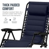 image:imageBest Choice Products Padded Zero Gravity Chair with Side Tray Adjustable Headrest Folding Outdoor Recliner WeatherResistant Oxford Fabric Supports 350 lbs  Peacock BlueNavy Blue