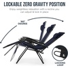 image:imageBest Choice Products Padded Zero Gravity Chair with Side Tray Adjustable Headrest Folding Outdoor Recliner WeatherResistant Oxford Fabric Supports 350 lbs  Peacock BlueNavy Blue