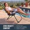 image:imageBest Choice Products Padded Zero Gravity Chair with Side Tray Adjustable Headrest Folding Outdoor Recliner WeatherResistant Oxford Fabric Supports 350 lbs  Peacock BlueSage Green