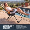 image:imageBest Choice Products Padded Zero Gravity Chair with Side Tray Adjustable Headrest Folding Outdoor Recliner WeatherResistant Oxford Fabric Supports 350 lbs  Peacock BlueSand