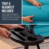 image:imageBest Choice Products Padded Zero Gravity Chair with Side Tray Adjustable Headrest Folding Outdoor Recliner WeatherResistant Oxford Fabric Supports 350 lbs  Peacock BluePeacock Blue