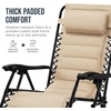 image:imageBest Choice Products Padded Zero Gravity Chair with Side Tray Adjustable Headrest Folding Outdoor Recliner WeatherResistant Oxford Fabric Supports 350 lbs  Peacock BlueSand