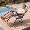 image:imageBest Choice Products Padded Zero Gravity Chair with Side Tray Adjustable Headrest Folding Outdoor Recliner WeatherResistant Oxford Fabric Supports 350 lbs  Peacock BlueSand