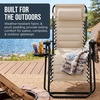 image:imageBest Choice Products Padded Zero Gravity Chair with Side Tray Adjustable Headrest Folding Outdoor Recliner WeatherResistant Oxford Fabric Supports 350 lbs  Peacock BlueSand