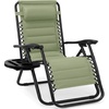 image:imageBest Choice Products Padded Zero Gravity Chair with Side Tray Adjustable Headrest Folding Outdoor Recliner WeatherResistant Oxford Fabric Supports 350 lbs  Peacock BlueSage Green