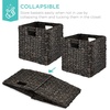 image:imageBest Choice Products 105x105in Pack of 5 Cube Storage Baskets Water Hyacinth Multipurpose Collapsible Organizers Handwoven Laundry Totes for Laundry Living Room Kids Room amp Nursery  ChestnutBlack