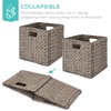 image:imageBest Choice Products 105x105in Pack of 5 Cube Storage Baskets Water Hyacinth Multipurpose Collapsible Organizers Handwoven Laundry Totes for Laundry Living Room Kids Room amp Nursery  ChestnutGray