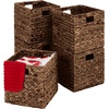 image:imageBest Choice Products 105x105in Pack of 5 Cube Storage Baskets Water Hyacinth Multipurpose Collapsible Organizers Handwoven Laundry Totes for Laundry Living Room Kids Room amp Nursery  ChestnutBrown