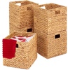 image:imageBest Choice Products 105x105in Pack of 5 Cube Storage Baskets Water Hyacinth Multipurpose Collapsible Organizers Handwoven Laundry Totes for Laundry Living Room Kids Room amp Nursery  ChestnutNatural