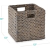 image:imageBest Choice Products 105x105in Pack of 5 Cube Storage Baskets Water Hyacinth Multipurpose Collapsible Organizers Handwoven Laundry Totes for Laundry Living Room Kids Room amp Nursery  ChestnutGray