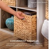 image:imageBest Choice Products 105x105in Pack of 5 Cube Storage Baskets Water Hyacinth Multipurpose Collapsible Organizers Handwoven Laundry Totes for Laundry Living Room Kids Room amp Nursery  ChestnutBlack