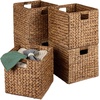 image:imageBest Choice Products 105x105in Pack of 5 Cube Storage Baskets Water Hyacinth Multipurpose Collapsible Organizers Handwoven Laundry Totes for Laundry Living Room Kids Room amp Nursery  ChestnutChestnut
