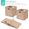 image:imageBest Choice Products 105x105in Pack of 5 Cube Storage Baskets Water Hyacinth Multipurpose Collapsible Organizers Handwoven Laundry Totes for Laundry Living Room Kids Room amp Nursery  ChestnutWhite