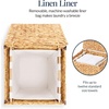 image:imageBest Choice Products Small Laundry Hamper with Lid Natural Handwoven Hyacinth Laundry Basket WRemoveable amp Washable Liner Bag Portable Handles 18 Gallon 67 liters  NaturalNatural