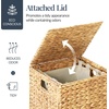 image:imageBest Choice Products Small Laundry Hamper with Lid Natural Handwoven Hyacinth Laundry Basket WRemoveable amp Washable Liner Bag Portable Handles 18 Gallon 67 liters  NaturalNatural