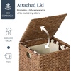 image:imageBest Choice Products Small Laundry Hamper with Lid Natural Handwoven Hyacinth Laundry Basket WRemoveable amp Washable Liner Bag Portable Handles 18 Gallon 67 liters  NaturalChestnut