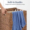 image:imageBest Choice Products Small Laundry Hamper with Lid Natural Handwoven Hyacinth Laundry Basket WRemoveable amp Washable Liner Bag Portable Handles 18 Gallon 67 liters  NaturalChestnut