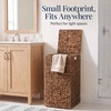 image:imageBest Choice Products Small Laundry Hamper with Lid Natural Handwoven Hyacinth Laundry Basket WRemoveable amp Washable Liner Bag Portable Handles 18 Gallon 67 liters  NaturalChestnut